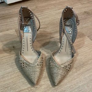 Dolce Vita raffia and leather heels